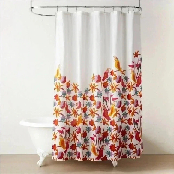 NWT Natalia Bird Shower Curtain White - OPALHOUSE designed with Jungalow - Picture 2 of 7